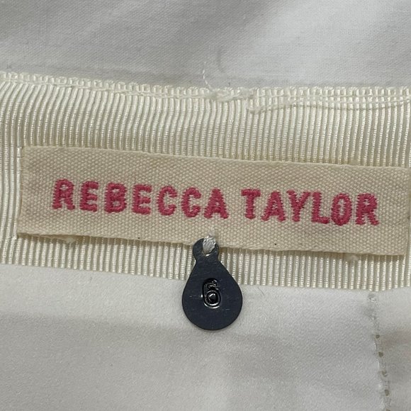 Rebecca Taylor Off-white Paneled Tweed Skirt with Raw Edges, Size 6 - Picture 5 of 6